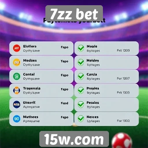 Métodos de pagamento aceitos no 7zz bet